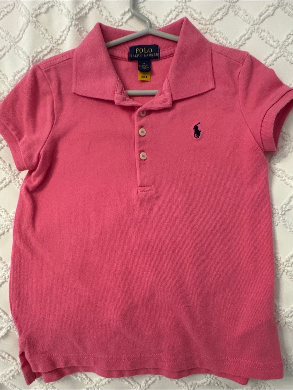 Polo by Ralph Lauren Hot Pink Girls' Polo with Navy Pony
